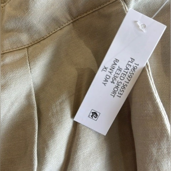 JOIE Pleated High Rise Short In Color Rainy Day Cotton / Linen Blend XL NEW - Picture 7 of 11
